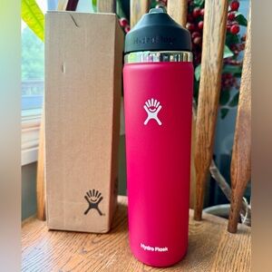 NEW Hydro Flask 24 oz Wide Mouth Water Bottle Snapper (Dark Pink)